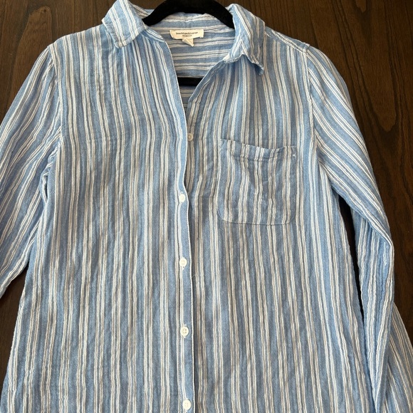 Beachlunchlounge Blue Striped Women's Shirt - Small - Picture 8 of 11